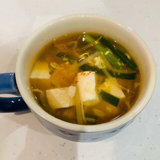 ピリ辛豆腐スープ！